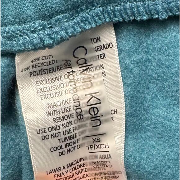 Calvin Klein Women's Fleece Logo Stripe Joggers NWOT TEAL SIZE XS - Picture 7 of 10